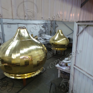 Сусальное золочение куполов, примеры работ компании ЭРА